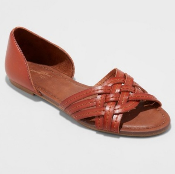 peep toe huarache sandals